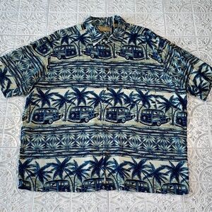 Natural Issue Tropical Blue Palm Tree Men's Shirt XL